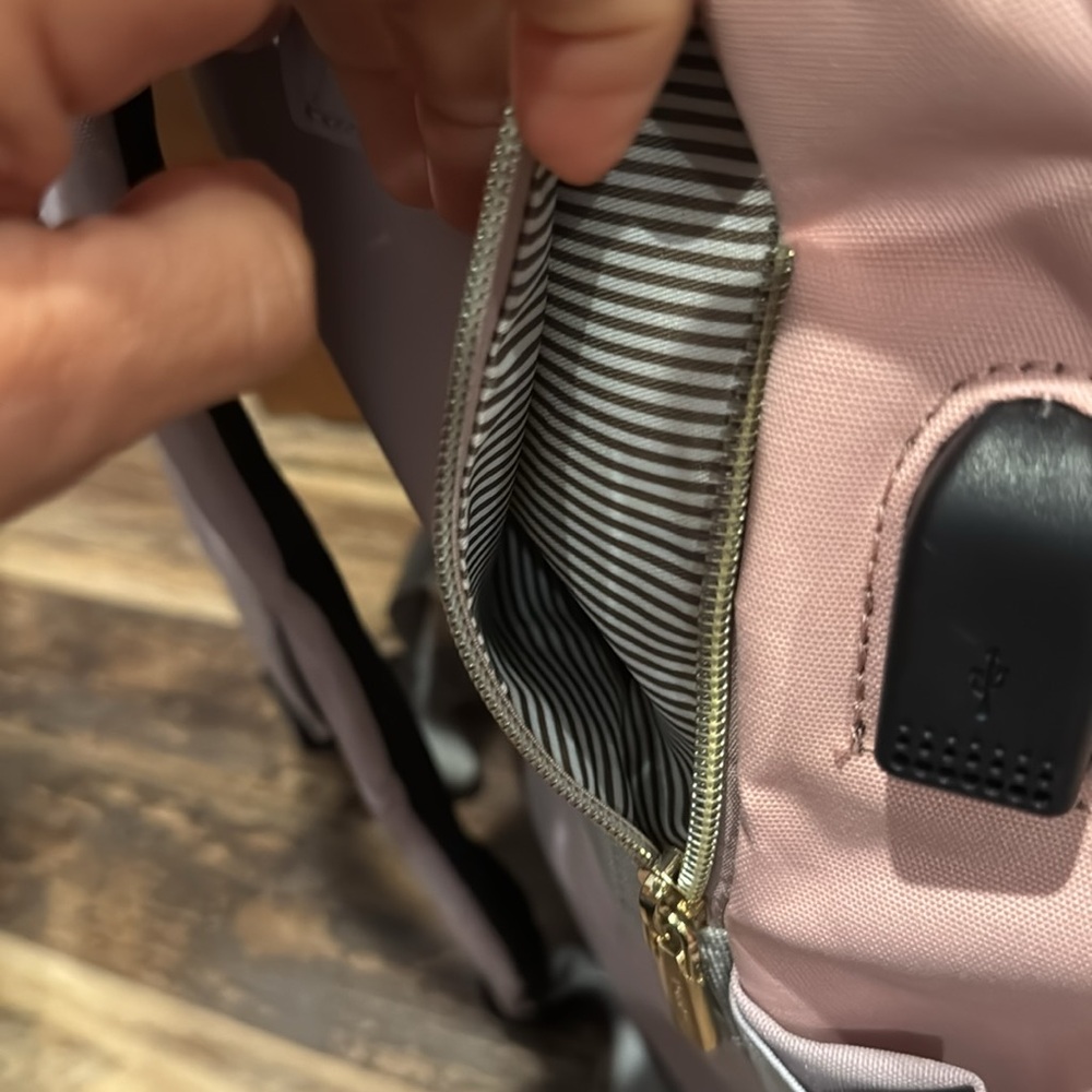 Lovevook pink lavender backpack diaper bag usb charging port - Picture 4 of 10